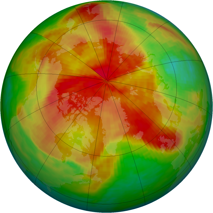 Arctic ozone map for 09 April 1994